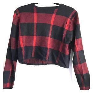 Crop Plaid Sweater